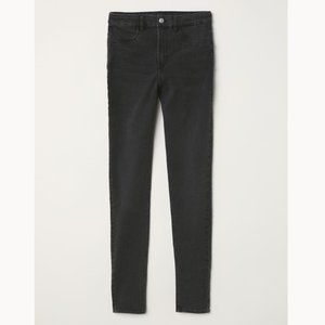 H&M Super Skinny High Waisted Charcoal Black Jeans